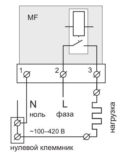 Упрощенная внутренняя схема и схема подключения RBUZ mf32